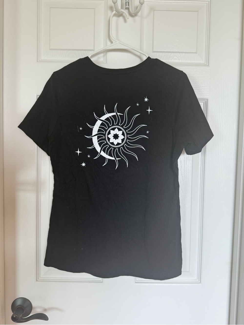 Black Graphic Sun & Stars Tee - Women's Crewneck